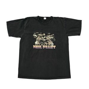 Vintage Neil Peart Rush Drummer T-Shirt Mens XL Faded Black Rock Band Tee